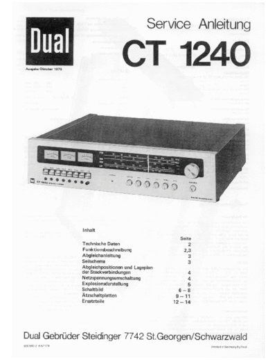 DUAL hfe   ct 1240 service de  . Rare and Ancient Equipment DUAL Audio CT 1240 hfe_dual_ct_1240_service_de.pdf