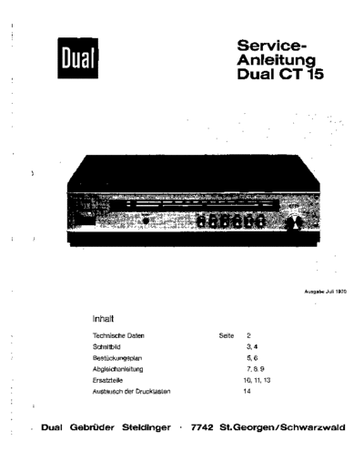 DUAL CT15  . Rare and Ancient Equipment DUAL Audio CT 15 CT15.pdf