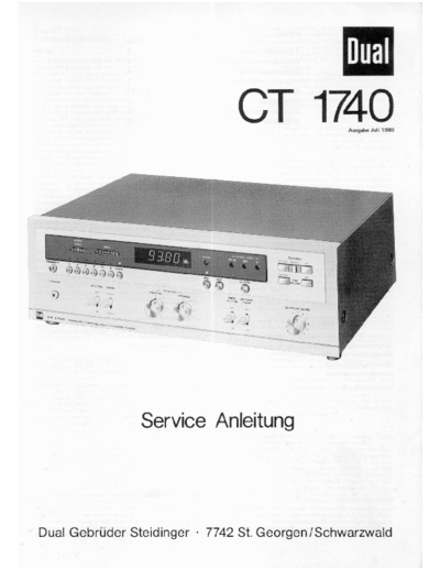 DUAL hfe dual ct 1740 service de  . Rare and Ancient Equipment DUAL Audio CT 1740 hfe_dual_ct_1740_service_de.pdf