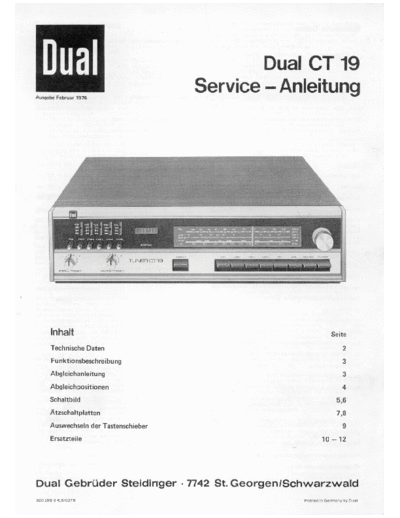 DUAL hfe dual ct 19 service de  . Rare and Ancient Equipment DUAL Audio CT 19 hfe_dual_ct_19_service_de.pdf