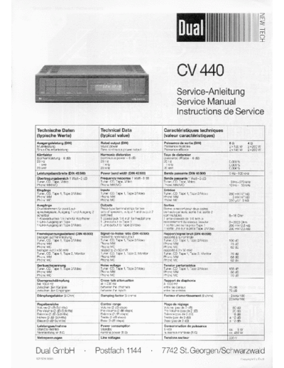 DUAL hfe dual cv 440 service en de fr  . Rare and Ancient Equipment DUAL Audio CV 440 hfe_dual_cv_440_service_en_de_fr.pdf