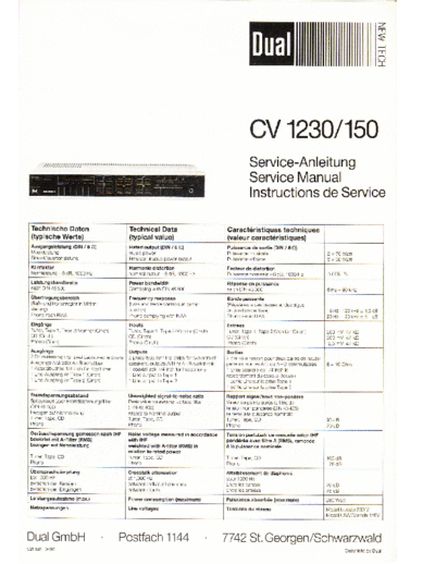 DUAL -CV-1230-Service-Manual  . Rare and Ancient Equipment DUAL Audio CV 1230 Dual-CV-1230-Service-Manual.pdf