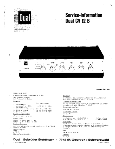 DUAL CV12B  . Rare and Ancient Equipment DUAL Audio CV 12B CV12B.pdf