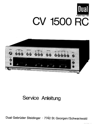 DUAL hfe   cv 1500 rc schematics  . Rare and Ancient Equipment DUAL Audio CV 1500 RC hfe_dual_cv_1500_rc_schematics.pdf