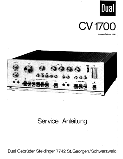 DUAL hfe   cv 1700 service de  . Rare and Ancient Equipment DUAL Audio CV 1700 hfe_dual_cv_1700_service_de.pdf