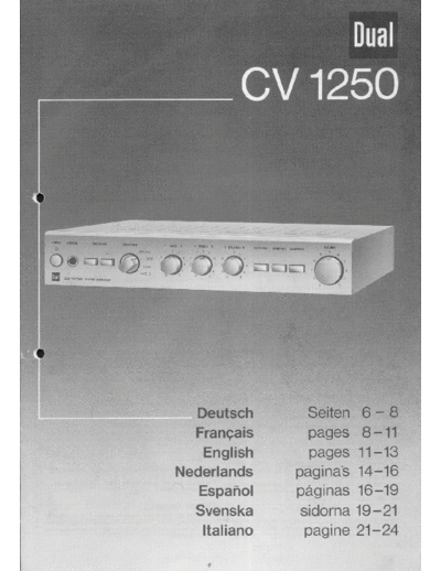 DUAL -CV-250-Owners-Manual  . Rare and Ancient Equipment DUAL Audio CV 250 Dual-CV-250-Owners-Manual.pdf