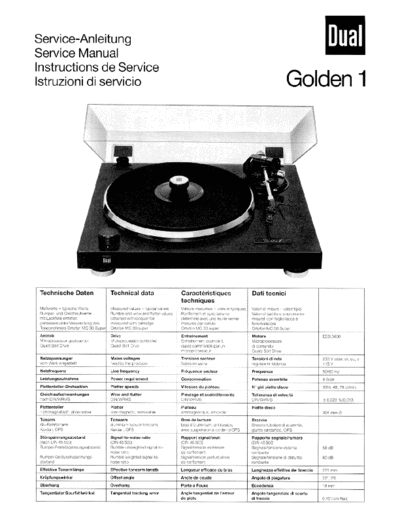 DUAL Dual-Golden 1-Service-Manual  . Rare and Ancient Equipment DUAL Audio Golden 1 Dual-Golden_1-Service-Manual.pdf