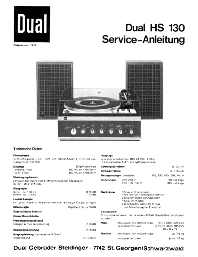 DUAL ve   hs 130 service de  . Rare and Ancient Equipment DUAL Audio HS 130 ve_dual_hs_130_service_de.pdf