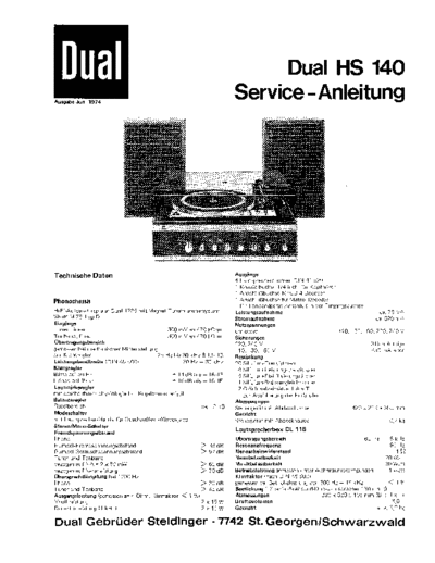 DUAL dual hs 140 record player sm  . Rare and Ancient Equipment DUAL Audio HS 140 dual_hs_140_record_player_sm.pdf