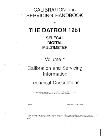 Datron Datron 1281 Service Manual 1989-01 complete  . Rare and Ancient Equipment Datron 1281 doc Datron_1281_Service_Manual_1989-01_complete.pdf
