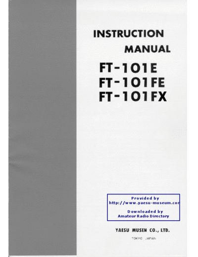 YAESU FT101F user  YAESU FT101F_user.pdf