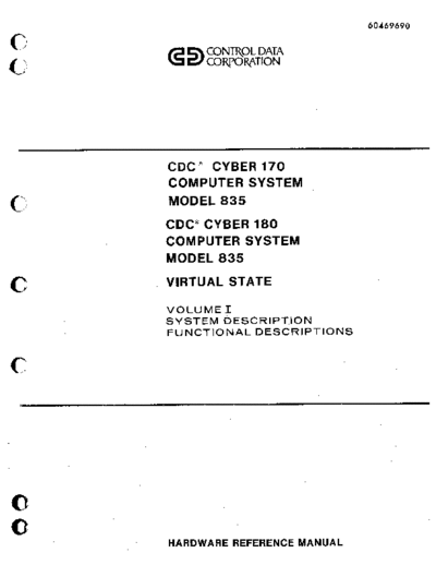 cdc 60469690A Cyber 170 835 Cyber 180 835 Virtual State Volume 1 Apr84  . Rare and Ancient Equipment cdc cyber cyber_170 60469690A_Cyber_170_835_Cyber_180_835_Virtual_State_Volume_1_Apr84.pdf