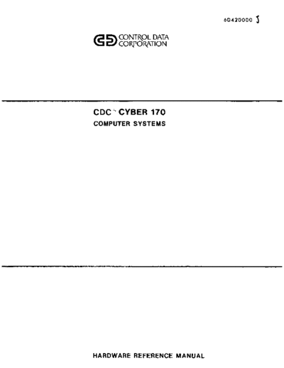 cdc 60420000J CYBER 170 HW Ref Jan78  . Rare and Ancient Equipment cdc cyber cyber_170 60420000J_CYBER_170_HW_Ref_Jan78.pdf