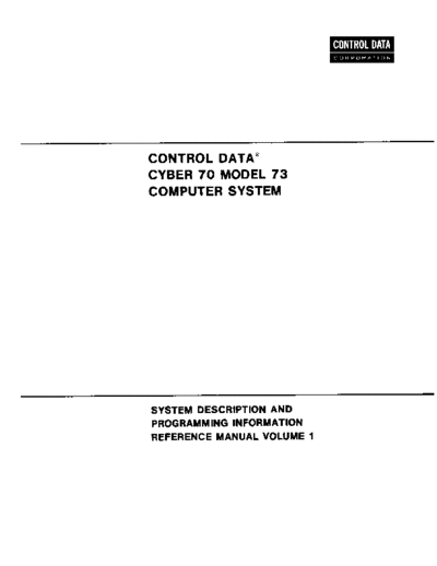 cdc 60347200H Cyber70 Model73 Comp Sys Vol1 Jun77  . Rare and Ancient Equipment cdc cyber cyber_70 60347200H_Cyber70_Model73_Comp_Sys_Vol1_Jun77.pdf