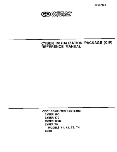 cdc 60457180J Cyber Initialization Package Apr88  . Rare and Ancient Equipment cdc cyber cip 60457180J_Cyber_Initialization_Package_Apr88.pdf