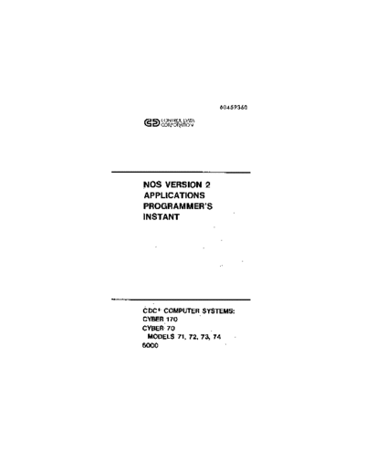 cdc 60459360A NOS 2 Application Programmers Instant Jul82  . Rare and Ancient Equipment cdc cyber instant 60459360A_NOS_2_Application_Programmers_Instant_Jul82.pdf