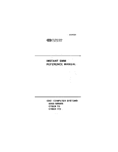 cdc 60299500G Instant SMM Reference Manual Jan78  . Rare and Ancient Equipment cdc cyber instant 60299500G_Instant_SMM_Reference_Manual_Jan78.pdf