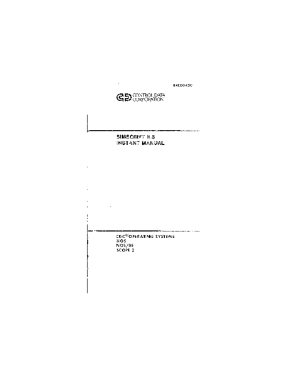 cdc 84000450B SIMSCRIPT 11.5 Instant Sep78  . Rare and Ancient Equipment cdc cyber instant 84000450B_SIMSCRIPT_11.5_Instant_Sep78.pdf