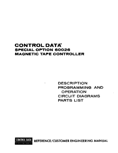 cdc 38705100D Special Option 60026 Magtape Controller Oct69  . Rare and Ancient Equipment cdc cyber peripheralCtlr 38705100D_Special_Option_60026_Magtape_Controller_Oct69.pdf