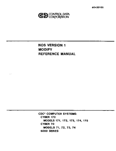 cdc 60450100C NOS Version 1 Modify Reference Jul77  . Rare and Ancient Equipment cdc cyber nos 60450100C_NOS_Version_1_Modify_Reference_Jul77.pdf