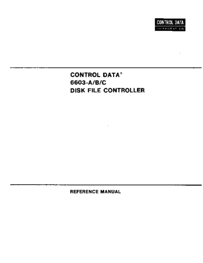 cdc 60334000A 6603 Disk File Controller Jan70  . Rare and Ancient Equipment cdc cyber peripheralCtlr 60334000A_6603_Disk_File_Controller_Jan70.pdf