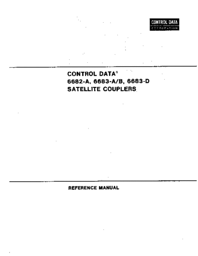 cdc 60334300E 6682 6683 Satellite Couplers Sep76  . Rare and Ancient Equipment cdc cyber peripheralCtlr 60334300E_6682_6683_Satellite_Couplers_Sep76.pdf