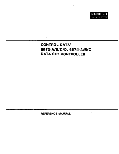 cdc 60334500B 6673 6674 Data Set Controller Feb75  . Rare and Ancient Equipment cdc cyber peripheralCtlr 60334500B_6673_6674_Data_Set_Controller_Feb75.pdf
