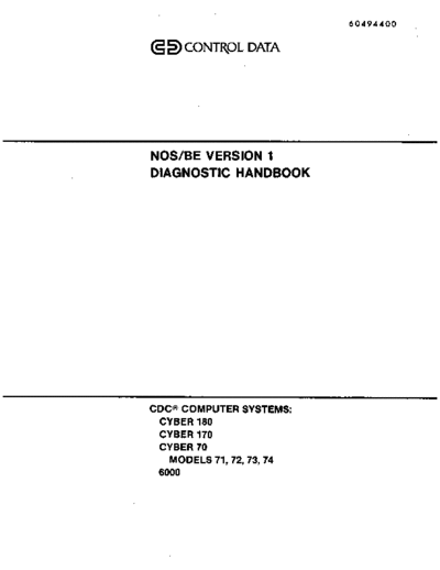 cdc 60494400-V NOS BE Version 1 Diagnostic Handbook Feb86  . Rare and Ancient Equipment cdc cyber nos 60494400-V_NOS_BE_Version_1_Diagnostic_Handbook_Feb86.pdf
