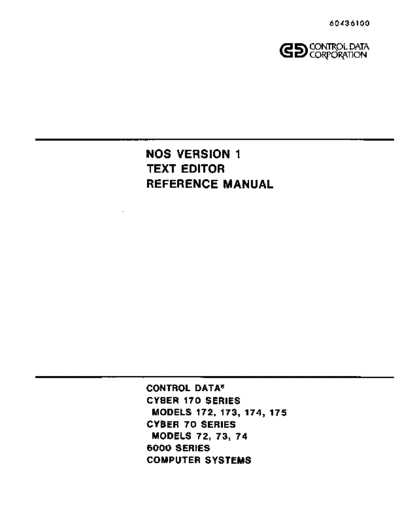 cdc 60436100C NOS Version 1 Text Editor Ref Mar76  . Rare and Ancient Equipment cdc cyber nos 60436100C_NOS_Version_1_Text_Editor_Ref_Mar76.pdf