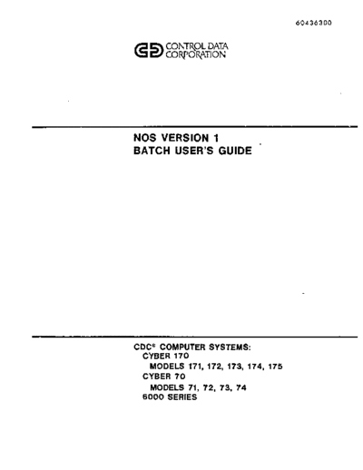 cdc 60436300A NOS Verison 1 Batch Users Guide Sep77  . Rare and Ancient Equipment cdc cyber nos 60436300A_NOS_Verison_1_Batch_Users_Guide_Sep77.pdf