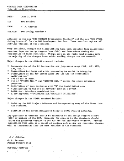 cdc NOS COMPASS Coding Standard Jun83  . Rare and Ancient Equipment cdc cyber nos NOS_COMPASS_Coding_Standard_Jun83.pdf