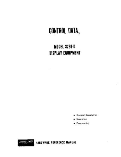 cdc 82122900 3290-D Display Equipment Oct68  . Rare and Ancient Equipment cdc cyber peripheralCtlr 82122900_3290-D_Display_Equipment_Oct68.pdf