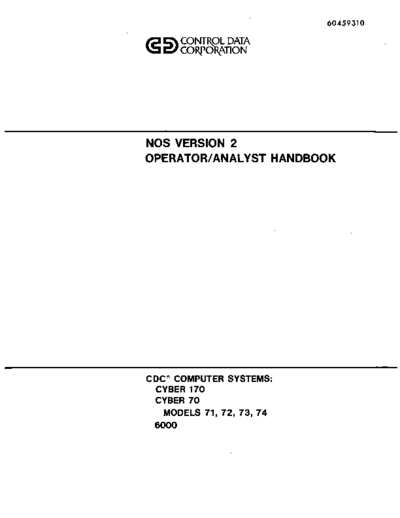 cdc 60459310C NOS Ver2 Oper Analysist Hbk Oct83  . Rare and Ancient Equipment cdc cyber nos2 60459310C_NOS_Ver2_Oper_Analysist_Hbk_Oct83.pdf