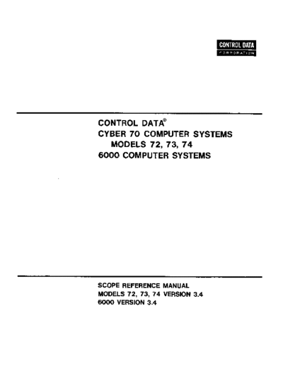 cdc 60307200D SCOPE3.4ref Oct72  . Rare and Ancient Equipment cdc cyber scope 60307200D_SCOPE3.4ref_Oct72.pdf