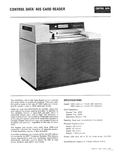 cdc 405 Feb74  . Rare and Ancient Equipment cdc cyber brochures 405_Feb74.pdf