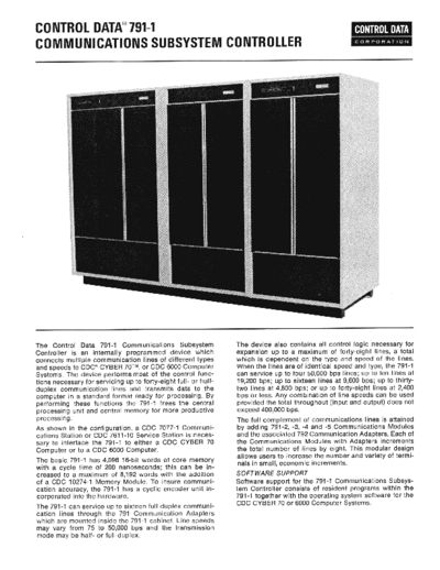 cdc 791-1 Mar71  . Rare and Ancient Equipment cdc cyber brochures 791-1_Mar71.pdf