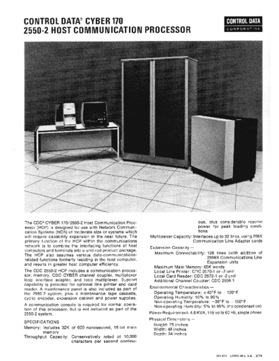 cdc 2550-2 Mar74  . Rare and Ancient Equipment cdc cyber brochures 2550-2_Mar74.pdf