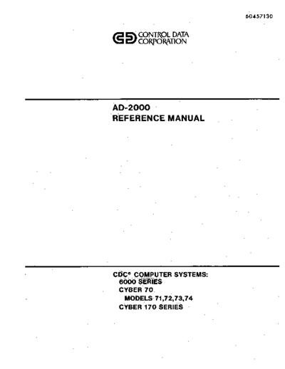cdc 60457130A AD-2000 Reference Manual Aug79  . Rare and Ancient Equipment cdc cyber software 60457130A_AD-2000_Reference_Manual_Aug79.pdf