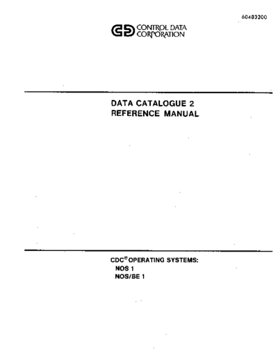 cdc 60483200A Data Catalogue 2 Reference Jul79  . Rare and Ancient Equipment cdc cyber software 60483200A_Data_Catalogue_2_Reference_Jul79.pdf
