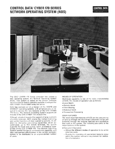 cdc Cyber170 NOS Mar74  . Rare and Ancient Equipment cdc cyber brochures Cyber170_NOS_Mar74.pdf