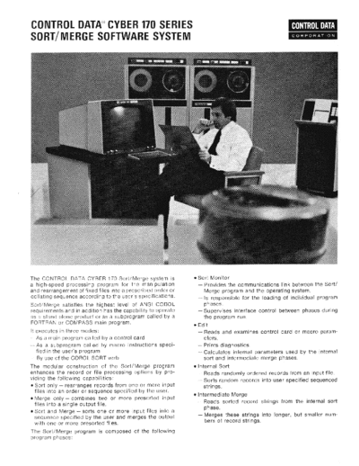 cdc Cyber170 SortMerge Mar74  . Rare and Ancient Equipment cdc cyber brochures Cyber170_SortMerge_Mar74.pdf