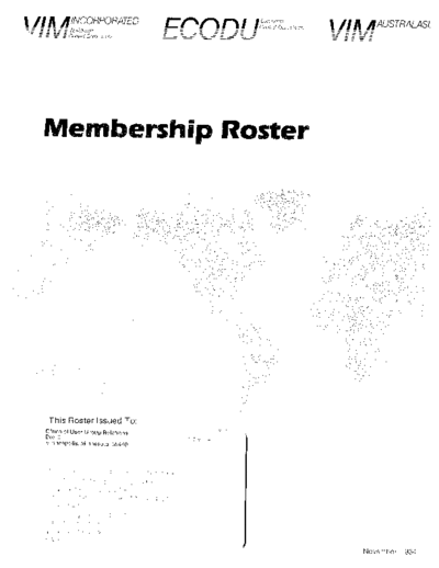 cdc ECODU VIM Membership Roster Nov84  . Rare and Ancient Equipment cdc cyber vim ECODU_VIM_Membership_Roster_Nov84.pdf