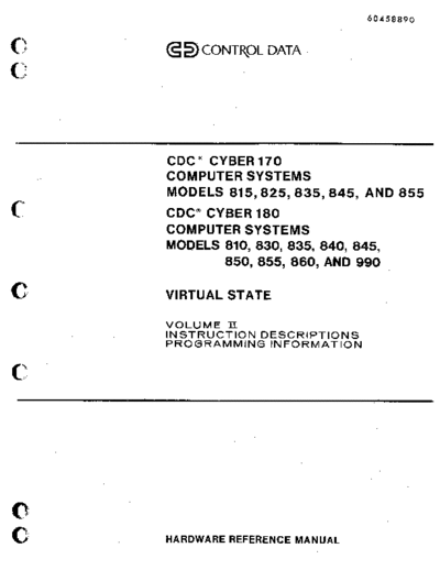 cdc 60458890C Cyber 170 815-855 Cyber 180 810-990 Virtual State Volume 2 May85  . Rare and Ancient Equipment cdc cyber cyber_170 60458890C_Cyber_170_815-855_Cyber_180_810-990_Virtual_State_Volume_2_May85.pdf