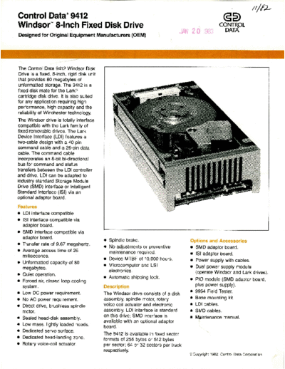 cdc 9412 Windsor Brochure Nov82  . Rare and Ancient Equipment cdc discs brochures CDC_9412_Windsor_Brochure_Nov82.pdf