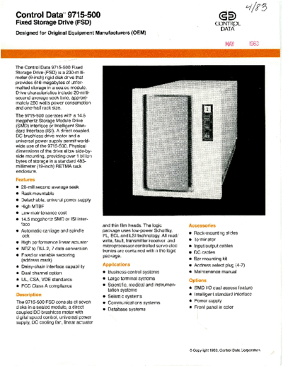 cdc CDC 9715-500 Brochure Apr83  . Rare and Ancient Equipment cdc discs brochures CDC_9715-500_Brochure_Apr83.pdf