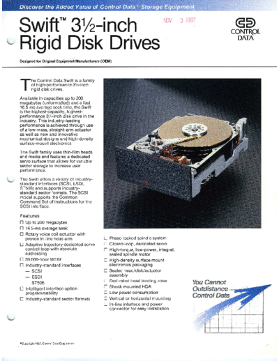 cdc CDC Swift Brochure Nov87  . Rare and Ancient Equipment cdc discs brochures CDC_Swift_Brochure_Nov87.pdf