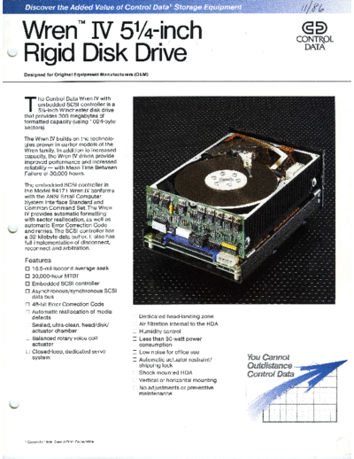 cdc CDC Wren IV Brochure Nov86  . Rare and Ancient Equipment cdc discs brochures CDC_Wren_IV_Brochure_Nov86.pdf