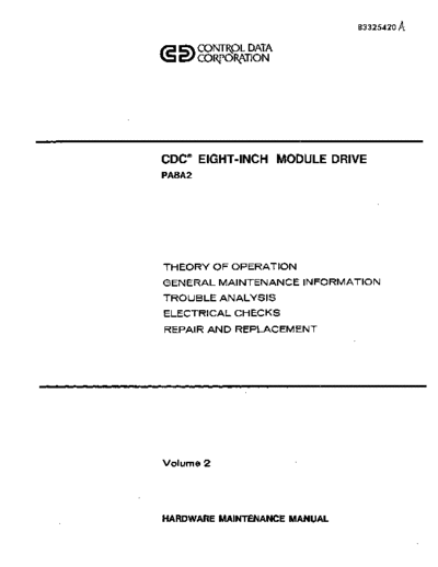 cdc 83325420A PA8 EMD Hardware Maint Vol 2 Oct85  . Rare and Ancient Equipment cdc discs emd 83325420A_PA8_EMD_Hardware_Maint_Vol_2_Oct85.pdf