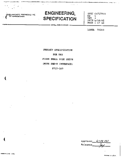 cdc 64717900rA FSD 9715-160 ProdSpec Jun82  . Rare and Ancient Equipment cdc discs fsd 64717900rA_FSD_9715-160_ProdSpec_Jun82.pdf