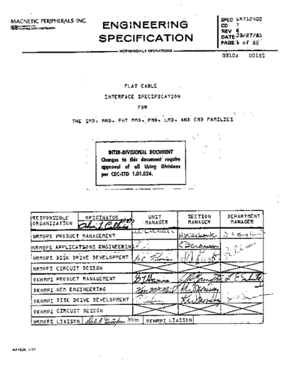 cdc 64712400 SMDCableSpec Mar81  . Rare and Ancient Equipment cdc discs interface_specs 64712400_SMDCableSpec_Mar81.pdf